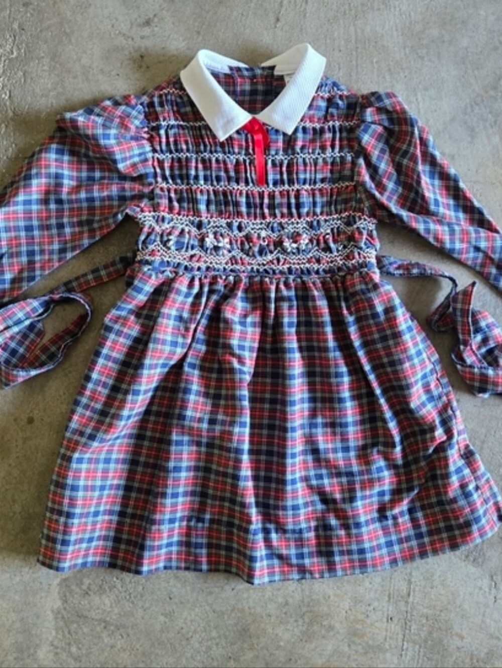 Vintage 70s 80s Girls Plaid Dress Fall Back To School Tag 6 Est 4T